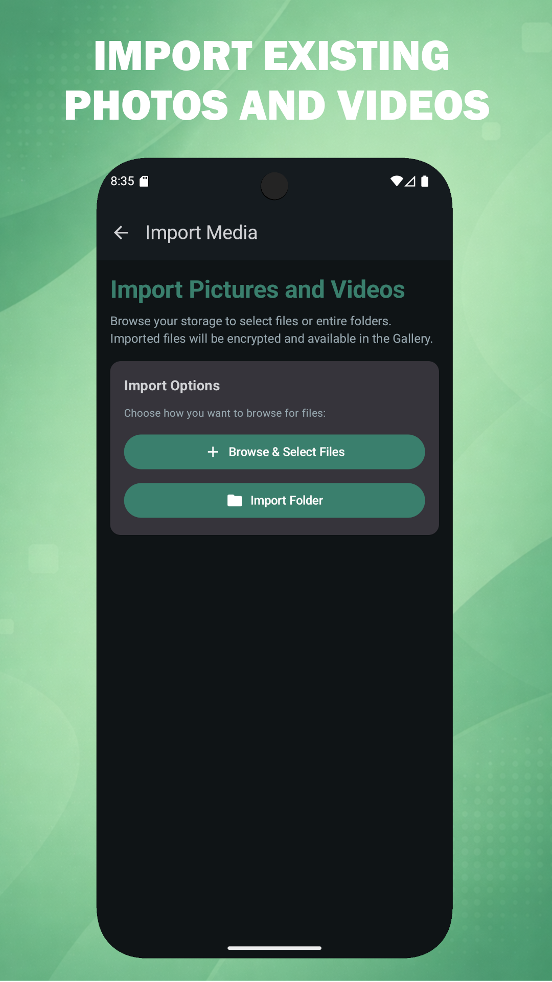 MySafeCam Import Feature